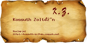 Kossuth Zoltán névjegykártya
